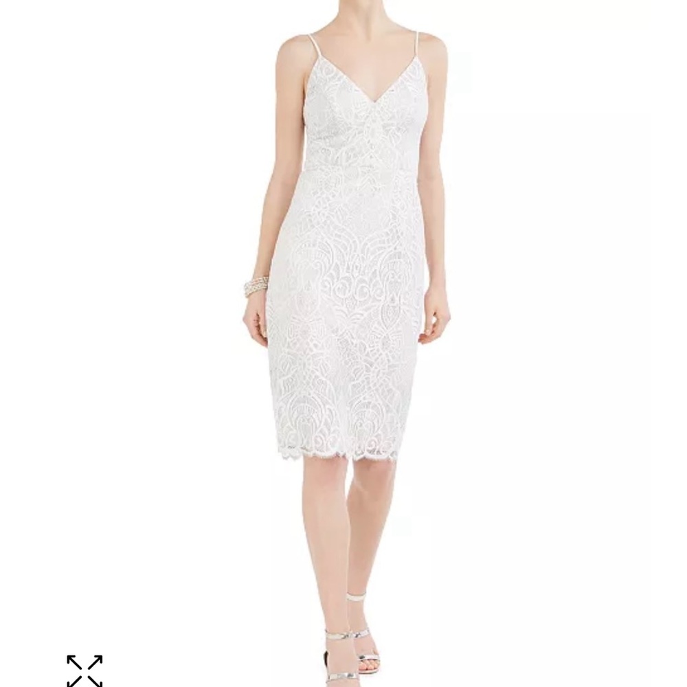 Vince Camuto Cream Sheath Midi Dress for Weddings